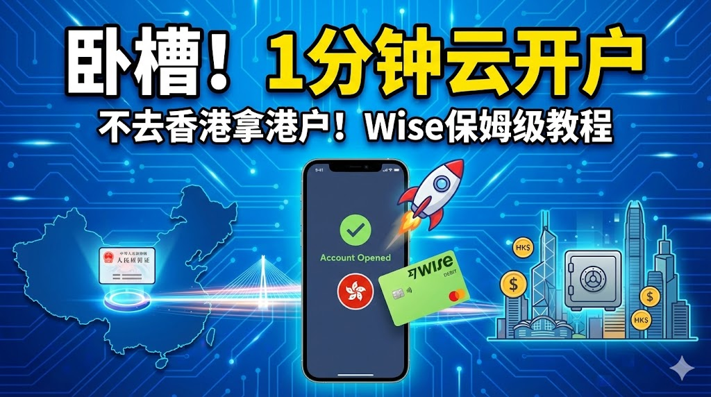 🚀 卧槽！1分钟云开户：不去香港也能拥有香港银行账户？Wise保姆级实操教程